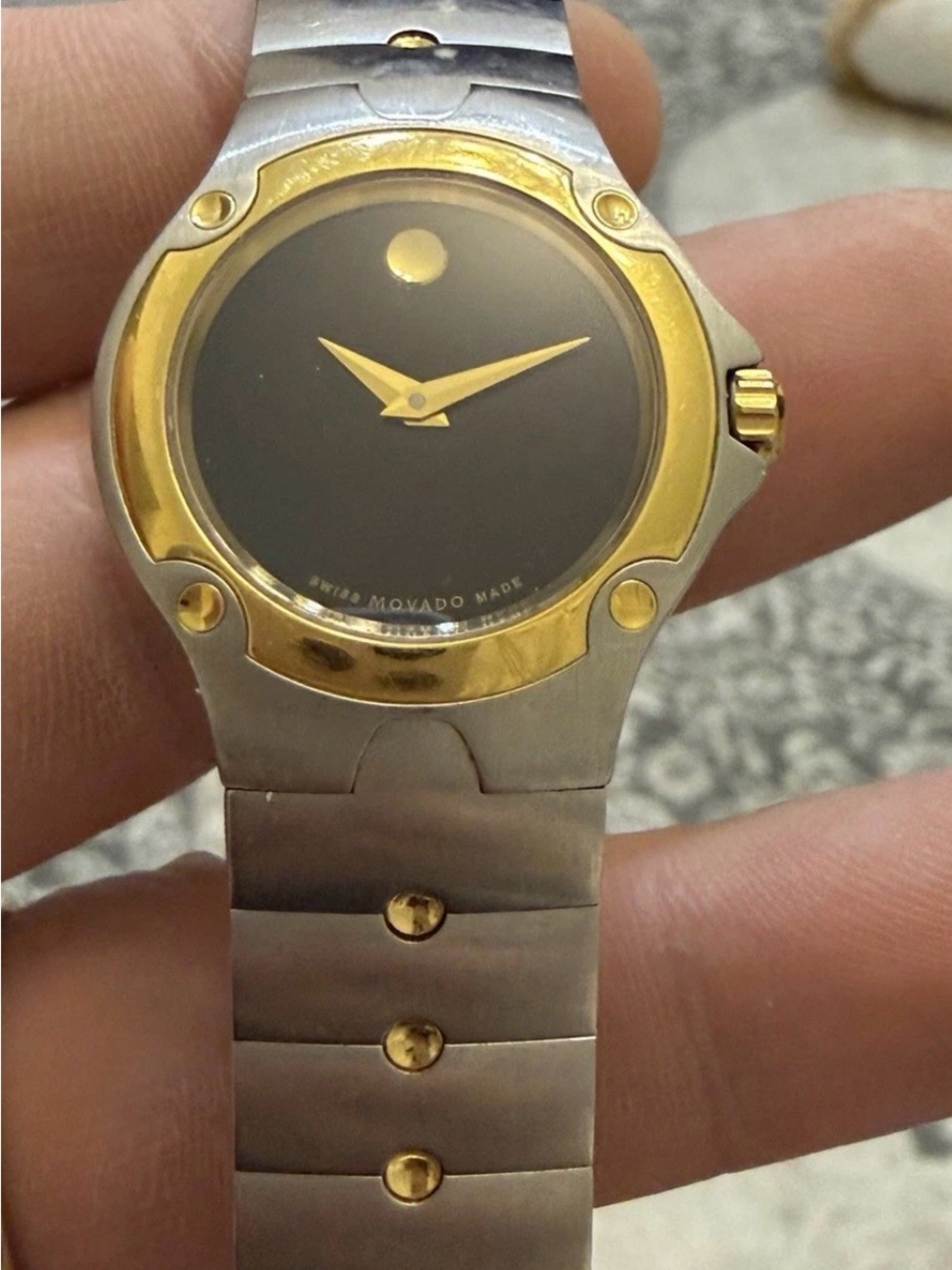 Movado SE Sports Edition Two Tone Steel Black Dial Ladies Watch 81 G4 1851